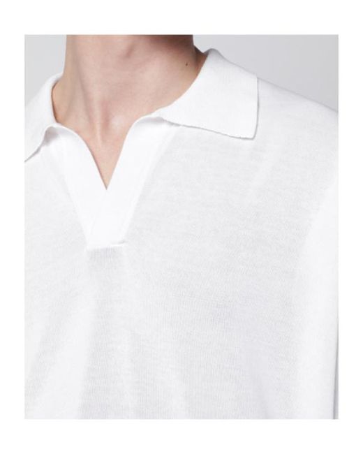 Roberto Collina White Cotton Knit Polo Shirt for men