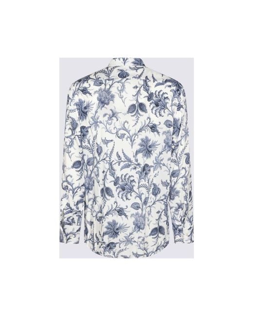 Etro Blue Paisley Printed Shirt for men