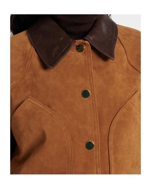 Veronica Beard Brown Walters Suede Field Jacket