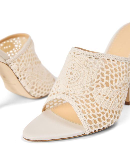 Magda Butrym White Crochet Heeled Mules