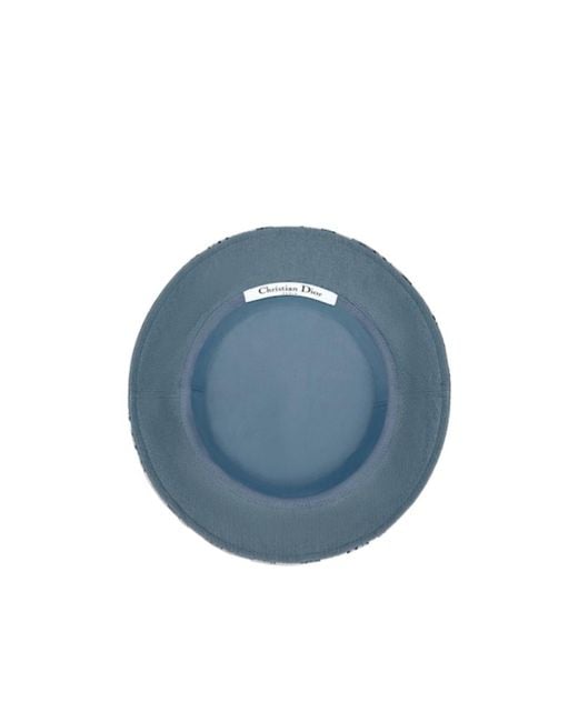 Dior Blue D-Bobby Toile De Jouy Mexico Small Brim Bucket Hat