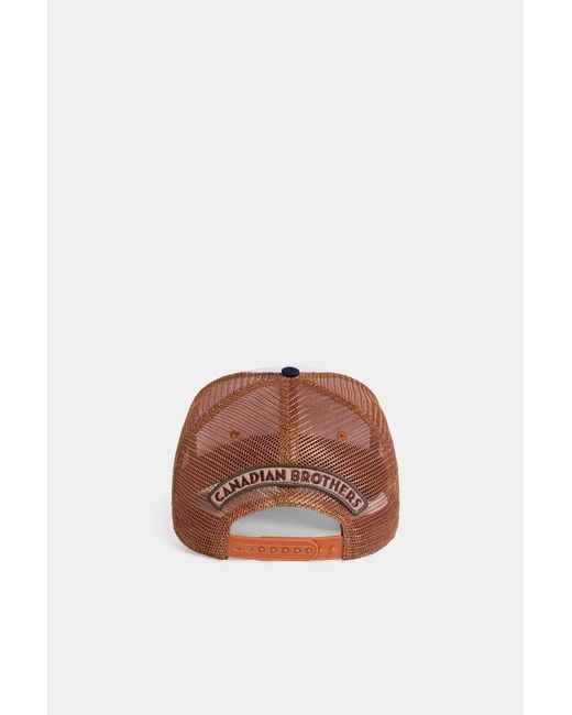 DSquared² White Embroidered Mesh-Panel Baseball Cap for men