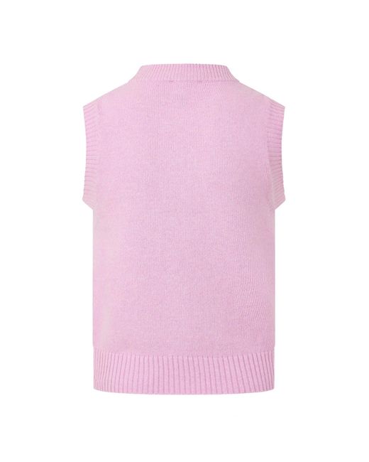 Ganni White Graphic Wool Knitted Sweater Vest
