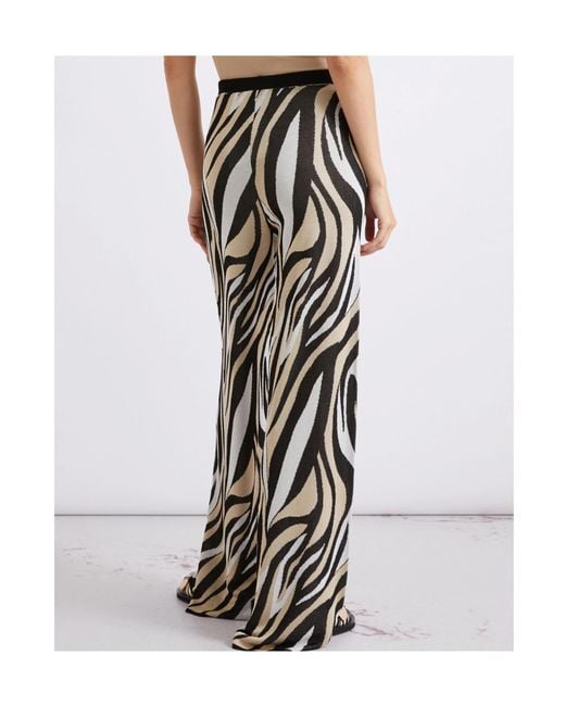 Marella Black Jacquard Knit Fabric Trousers