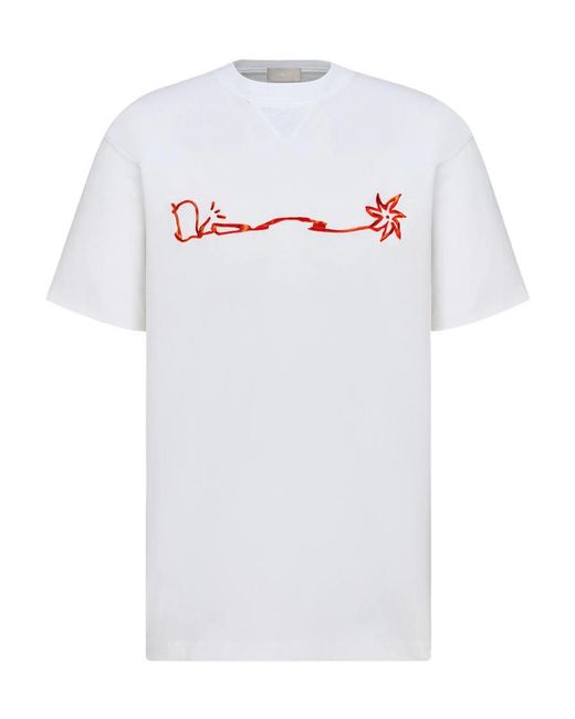 Dior White Oversized Cactus Jack T-Shirt for men