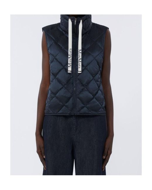 Max Mara Blue The Cube Tregic Zip-Up Drawstring Gilet