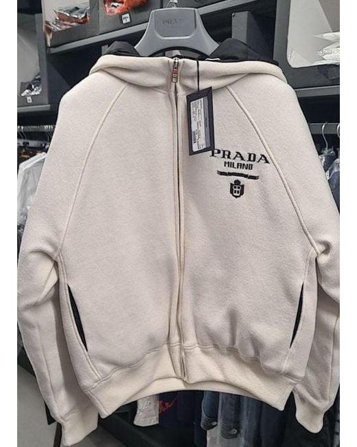 Prada Black Logo-Detail Hooded Jacket