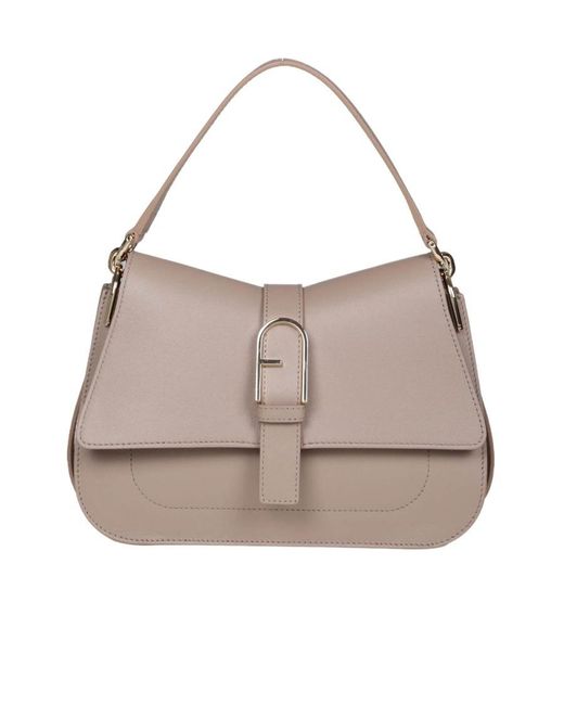 Furla Pink Flow Foldover Top Shoulder Bag