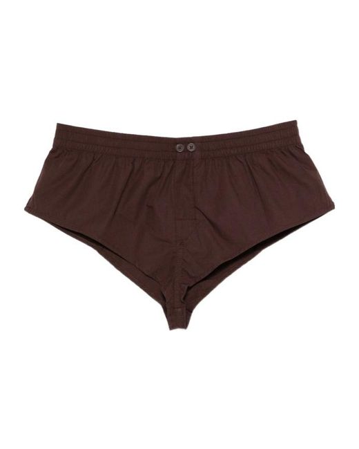 Entire studios Brown Pixie Buttoned Mini Shorts