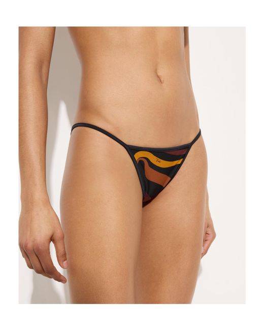 Emilio Pucci Black Marmo Print Bikini Bottom