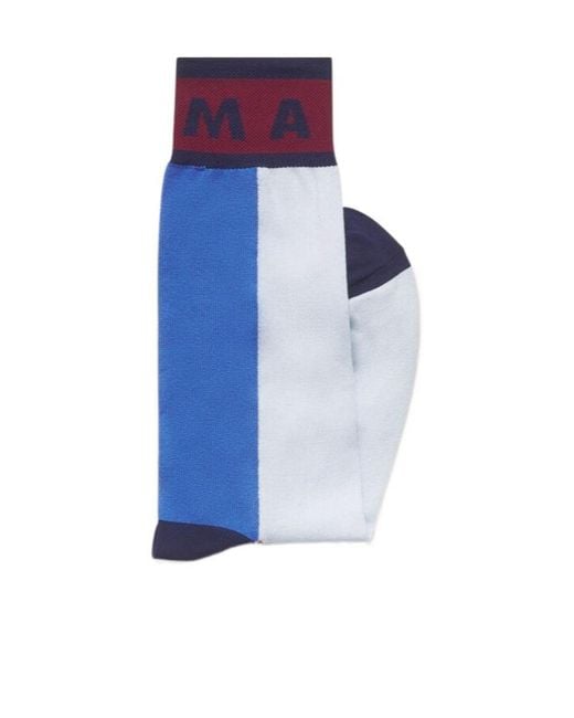 Marni Purple Colour-Block Cotton Socks