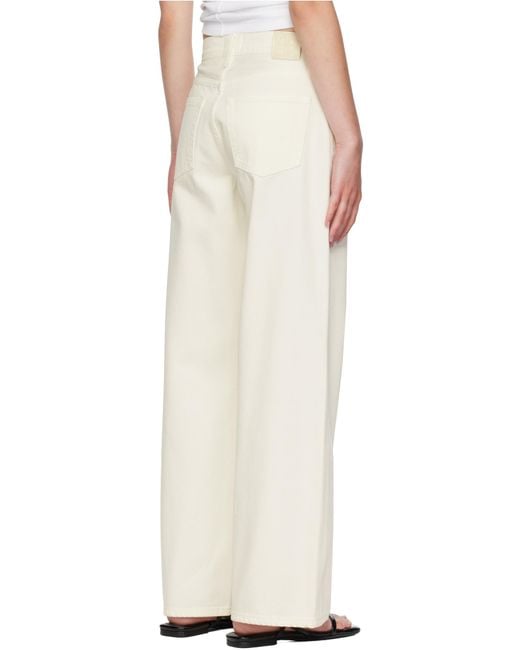 Anine Bing White High-Rise Straight Jeans