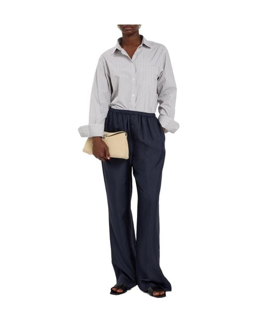 Rohe White Striped Cotton Shirt