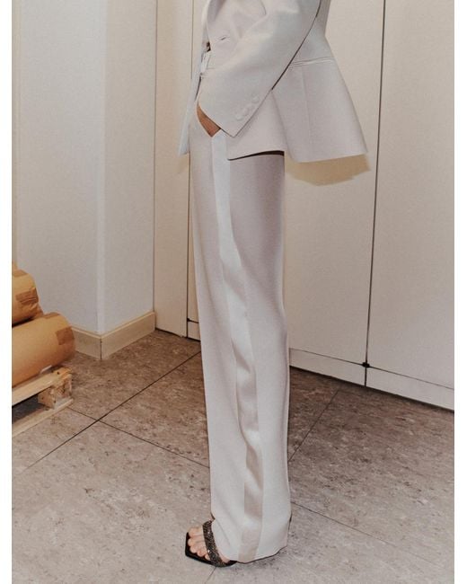 Marella White Barrel-Leg Trousers