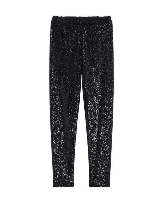 Weekend by Maxmara Black Sequined Leggings