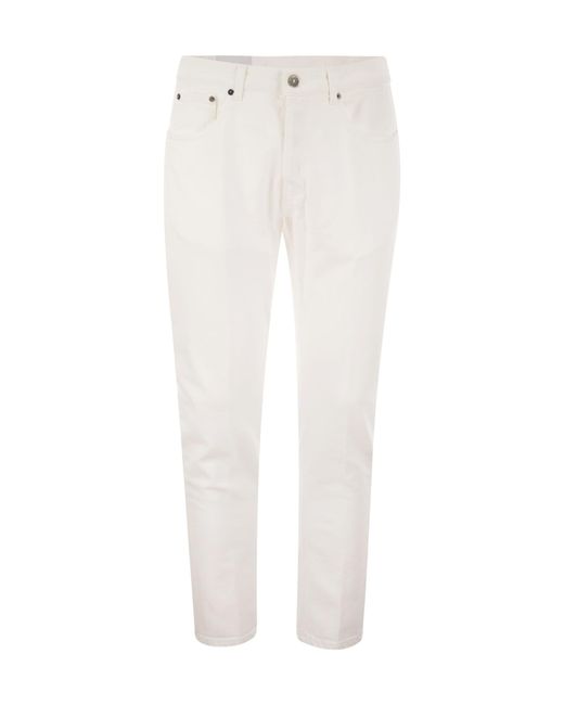 Dondup White Dian Carrot Fit Jeans for men