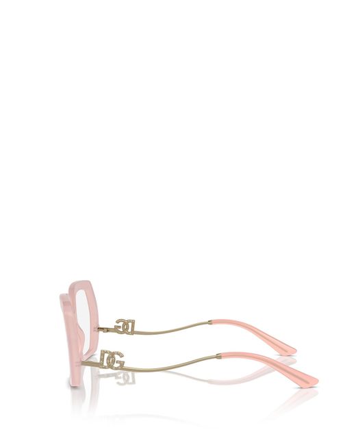 Dolce & Gabbana White Eyewear Irregular Frame Glasses