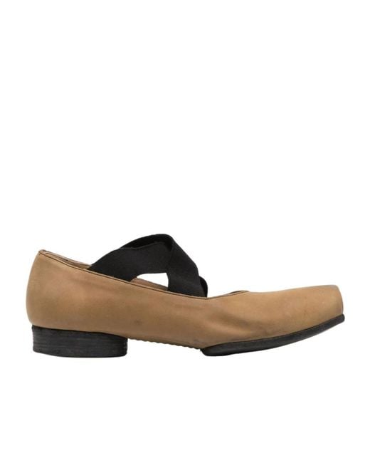 Uma Wang Brown Square-Toe Ballet Flats
