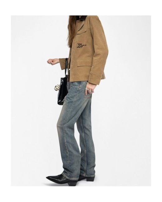 Zadig & Voltaire Brown Veram Corduroy Embroidered Jacket