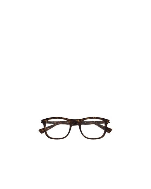 Saint Laurent White Eyewear Rectangle Frame Glasses for men