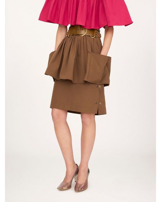 Chloé Brown Chloé Layered Utility Skirt