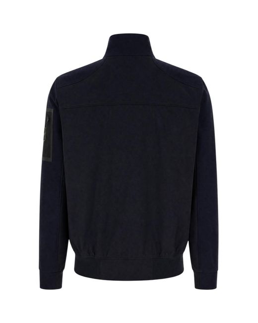 Boss Blue Logo-Patch Zip-Up Jacket for men