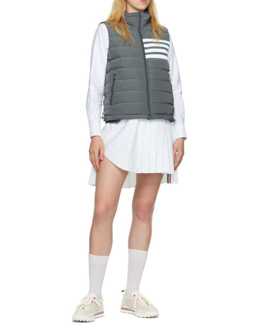 Thom Browne White Tech Runner Shearling Sneakers