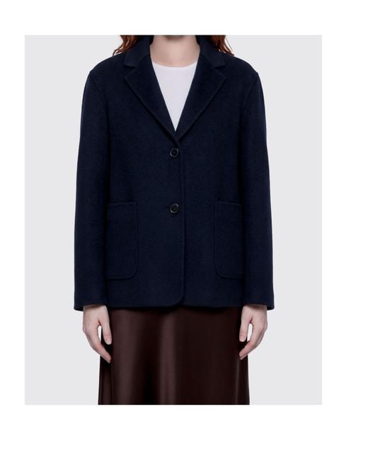 Max Mara Blue 'S Single-Breasted Blazer