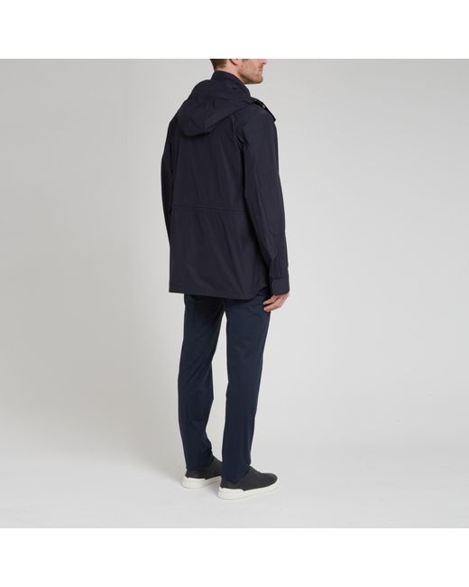 Moncler Blue Lightweight Hooded Jacket for men