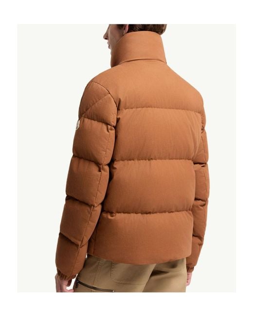 Moncler Brown Isenviel Cotton Poplin Short Down Jacket for men