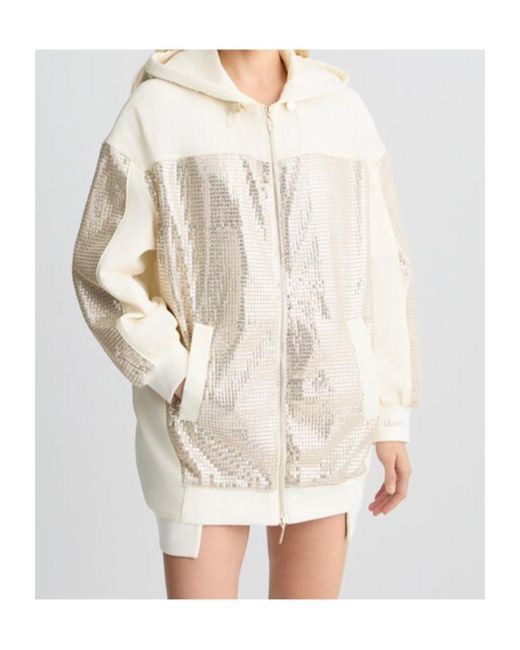 Liu Jo Natural Sequinned Parka