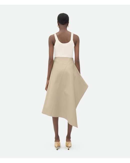 Bottega Veneta Natural Asymmetric Midi Skirt