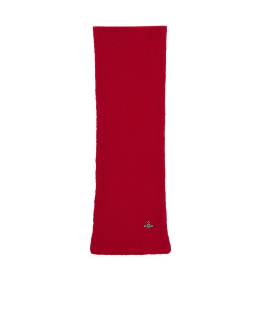 Vivienne Westwood Red Knitted Detail Scarf for men
