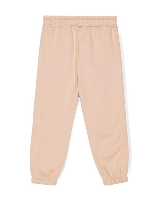 MSGM Natural Logo-Print Track Pants