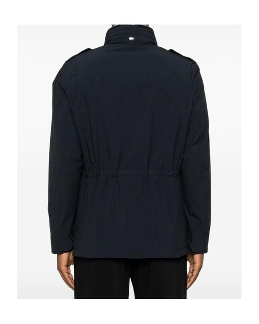 Herno Blue Multi-Pocket Coats for men