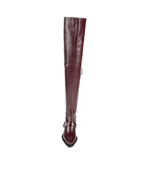 Chloé Red Simple Leather Ankle Boots