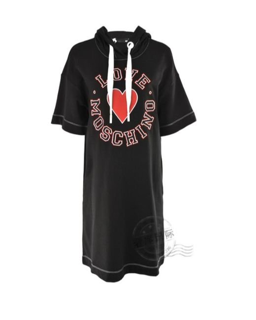 Moschino Black Letter Print Dress