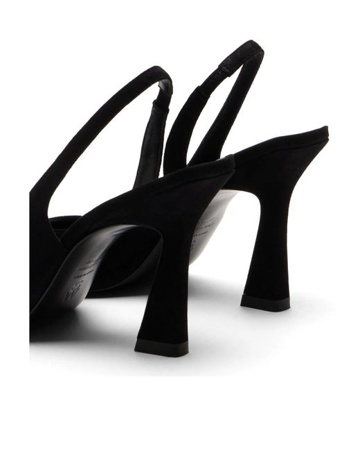 Stuart Weitzman Black Vinnie 85 Dorsay Slingback