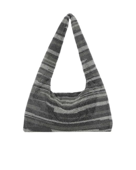 Kara Gray Armpit Embellished Mesh Tote Bag