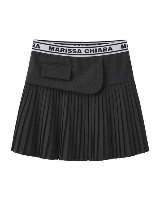 Marissa Chiara Black Pleated Skirt