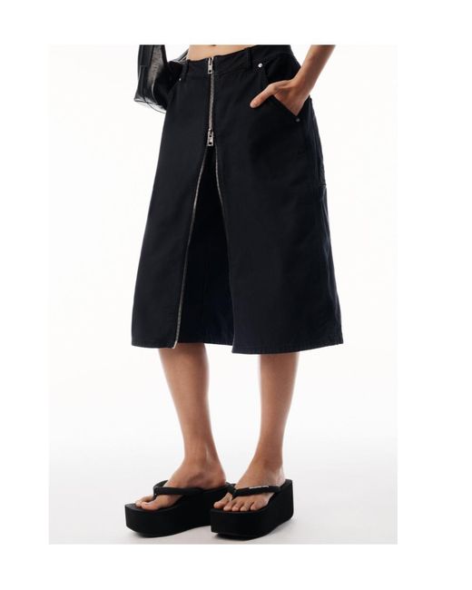 Alexander Wang Blue Zip-Front Cargo Shorts