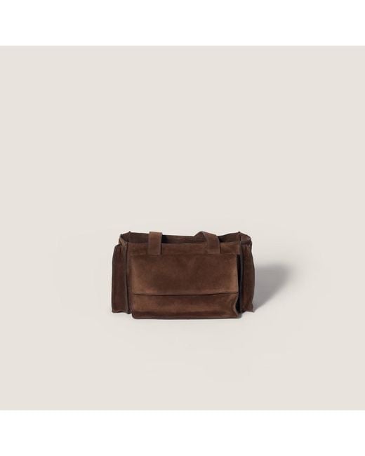 Miu Miu Brown Utilitaire Zipped Shoulder Bag