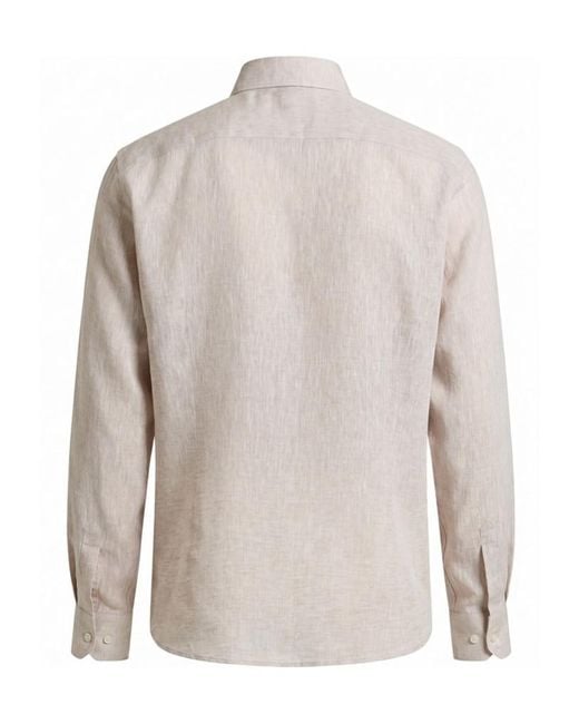 Peserico White Long-Sleeved Button-Up Shirt for men