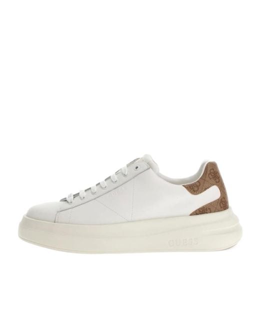 Guess White Elba 4G Logo Sneakers for men