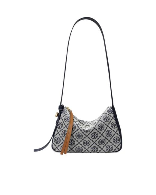 Tory Burch White Small Romy T Monogram Shoulder Bag