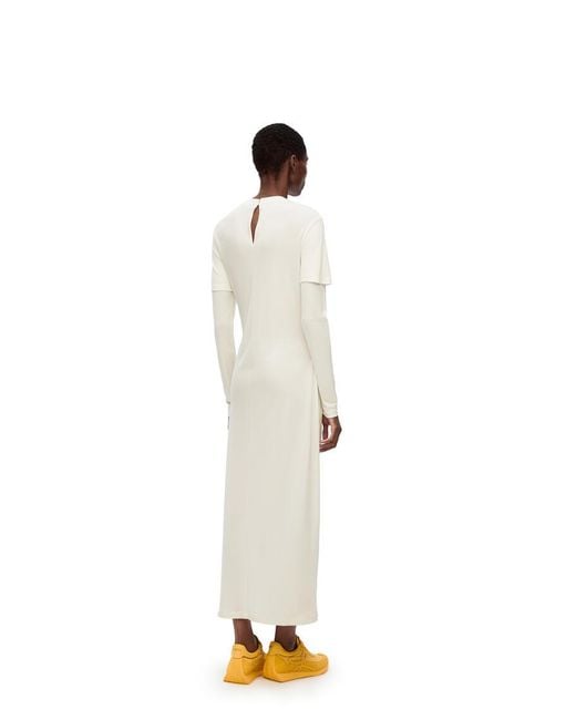 Loewe White Draped Dress