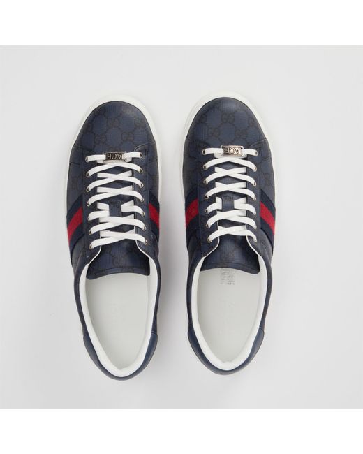 Gucci Blue Canvas Ace Trainers for men