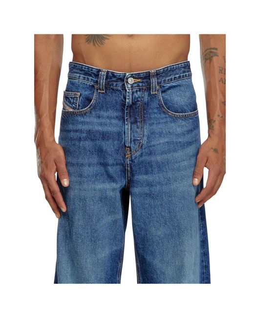 DIESEL Blue D-Macro Logo Patch Jeans for men