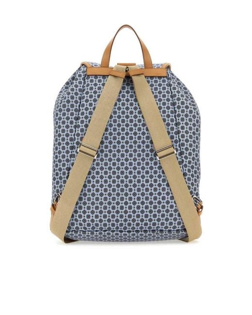 Prada Blue Logo Backpack for men
