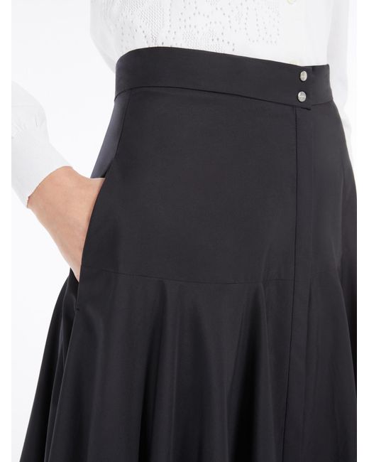 Max Mara Black Studio Oxiria Pleated Long Skirt